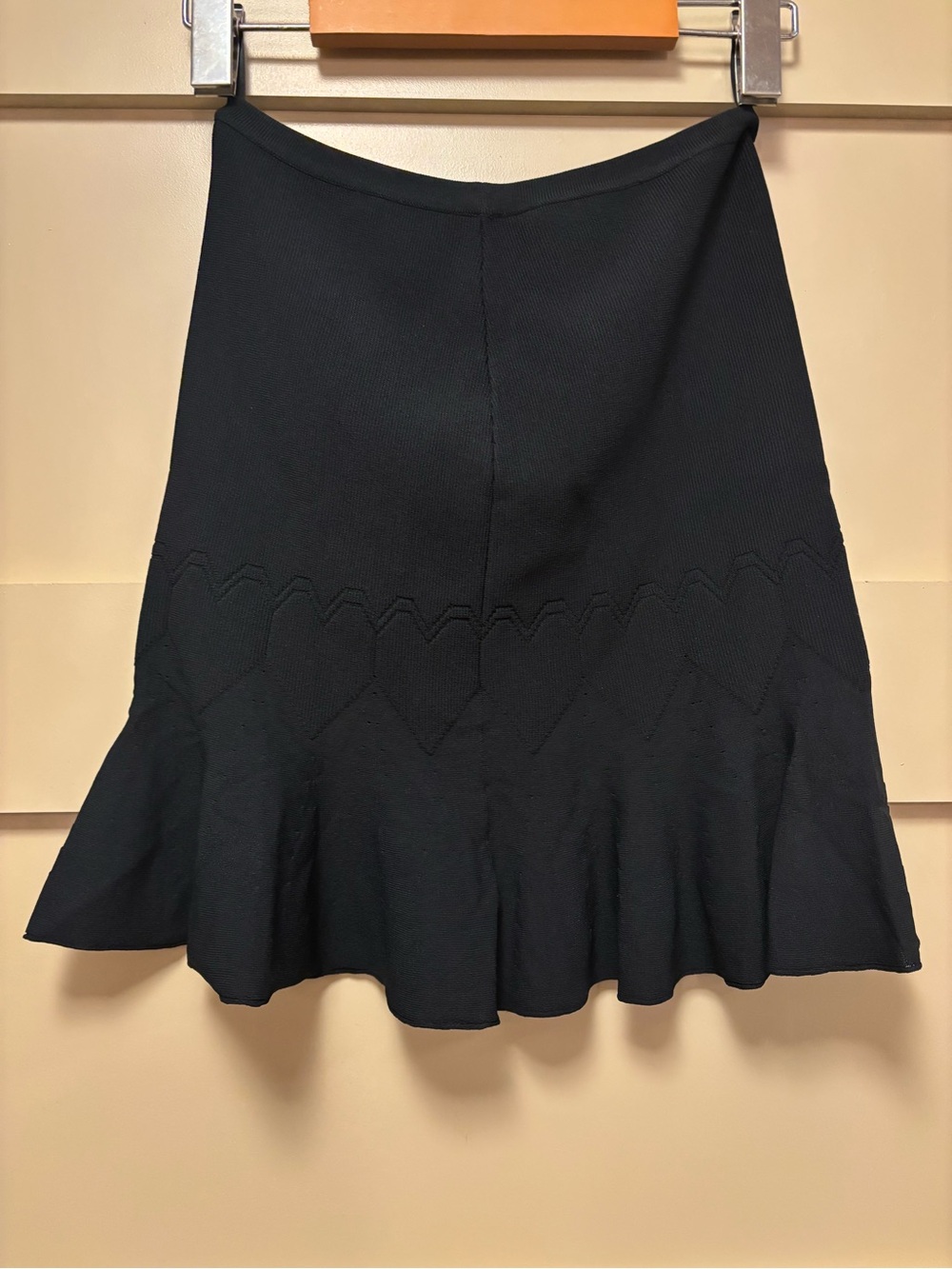 ALAÏA Vintage Mini Flare Skater Skirt Ribbed Knit Pleat Heart Perforated Bodycon - Picture 3 of 5
